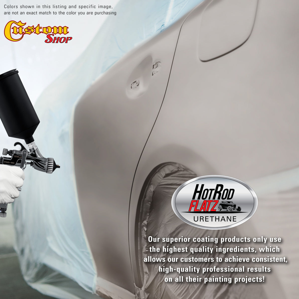 Pewter Silver Metallic - Hot Rod Flatz Flat Matte Satin Urethane Auto Paint - Complete Gallon Paint Kit