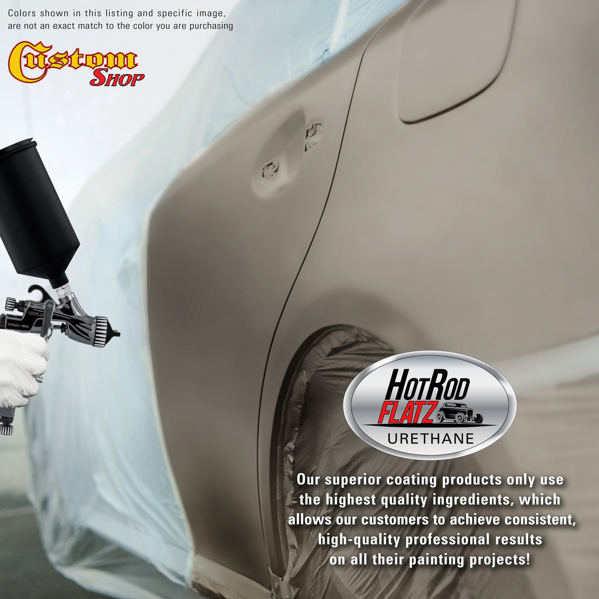 Warm Gray Metallic - Hot Rod Flatz Flat Matte Satin Urethane Auto Paint - Complete Gallon Paint Kit