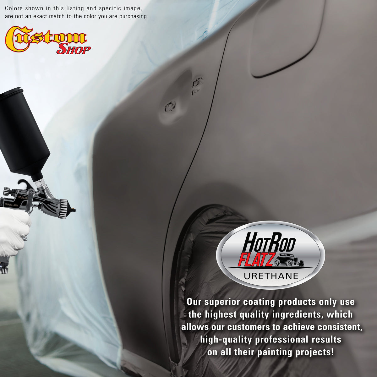 Meteor Gray Metallic - Hot Rod Flatz Flat Matte Satin Urethane Auto Paint - Complete Quart Paint Kit