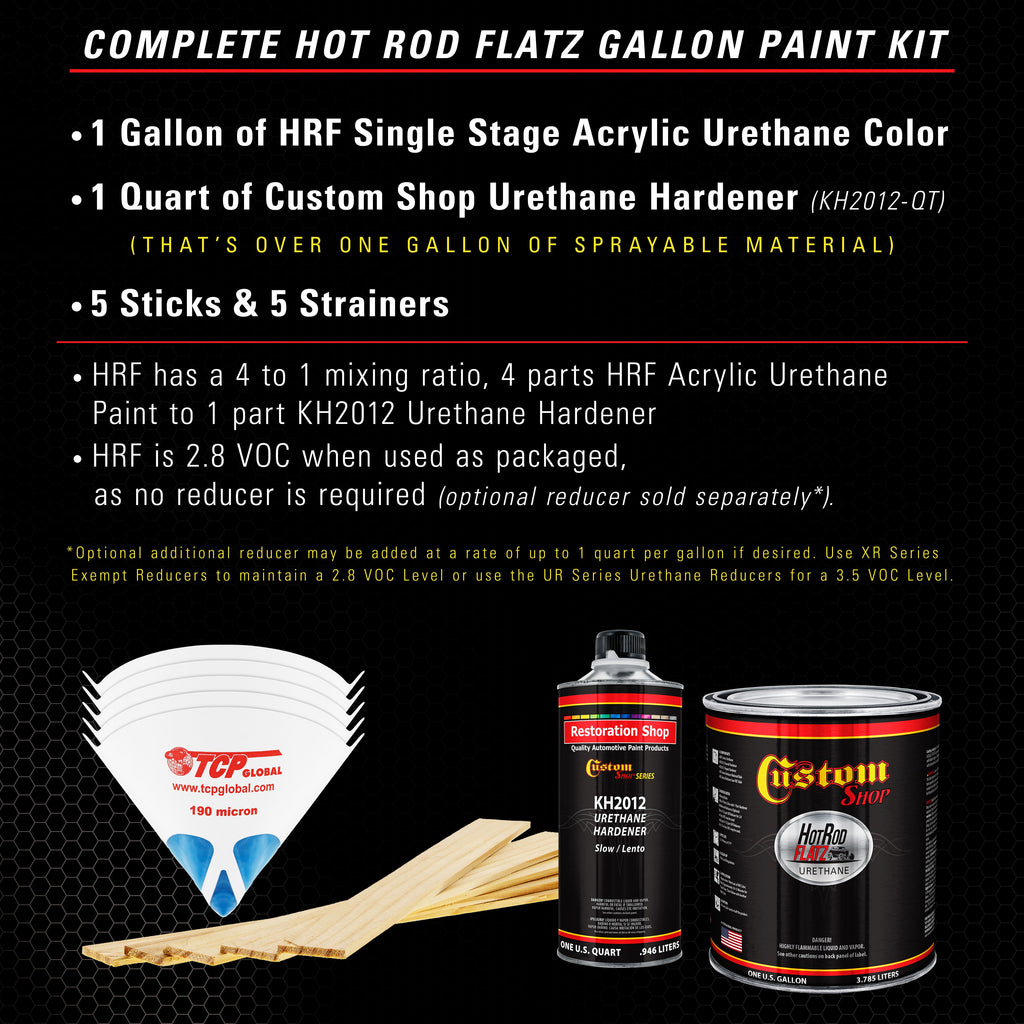 Phantom Black Metallic - Hot Rod Flatz Flat Matte Satin Urethane Auto Paint - Complete Gallon Paint Kit