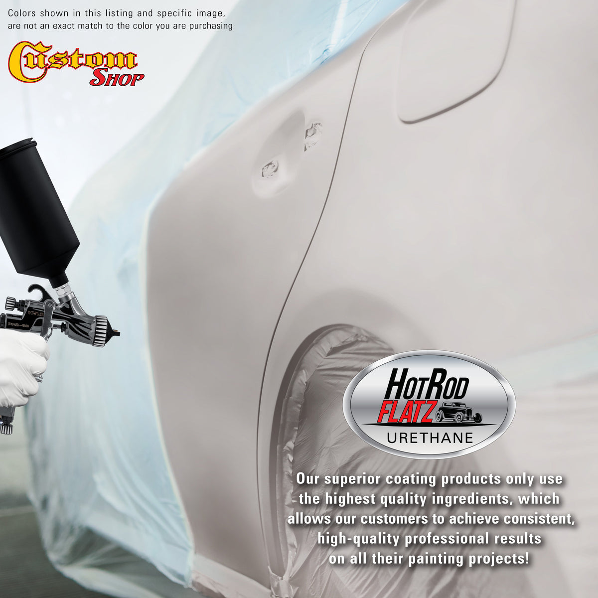 Iridium Silver Metallic - Hot Rod Flatz Flat Matte Satin Urethane Auto Paint - Complete Gallon Paint Kit