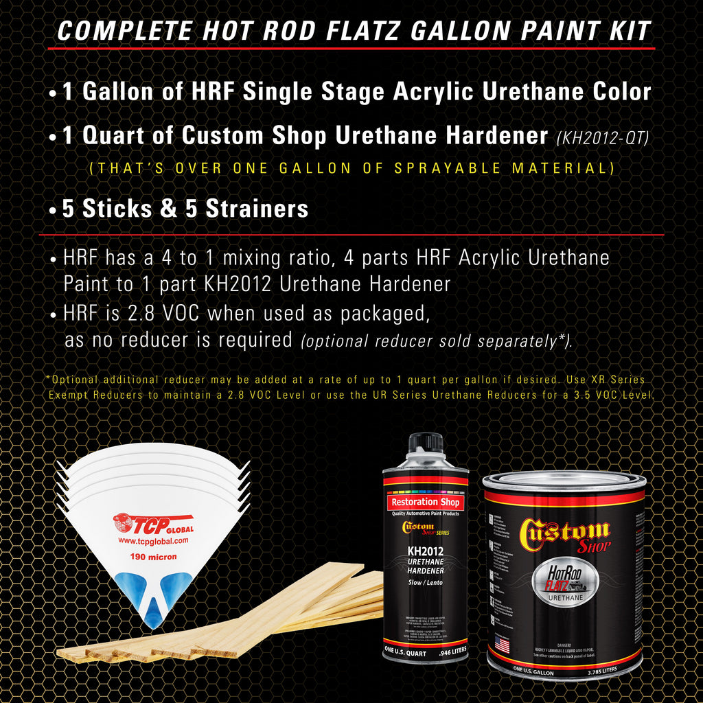 Anniversary Gold Metallic - Hot Rod Flatz Flat Matte Satin Urethane Auto Paint - Complete Gallon Paint Kit