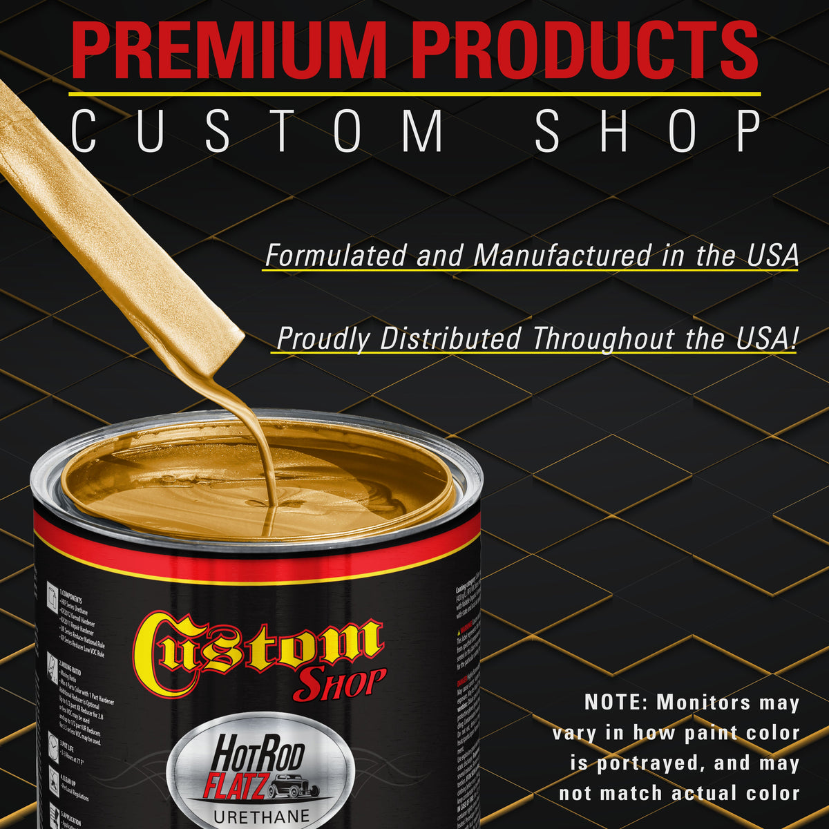 Autumn Gold Metallic - Hot Rod Flatz Flat Matte Satin Urethane Auto Paint - Complete Gallon Paint Kit