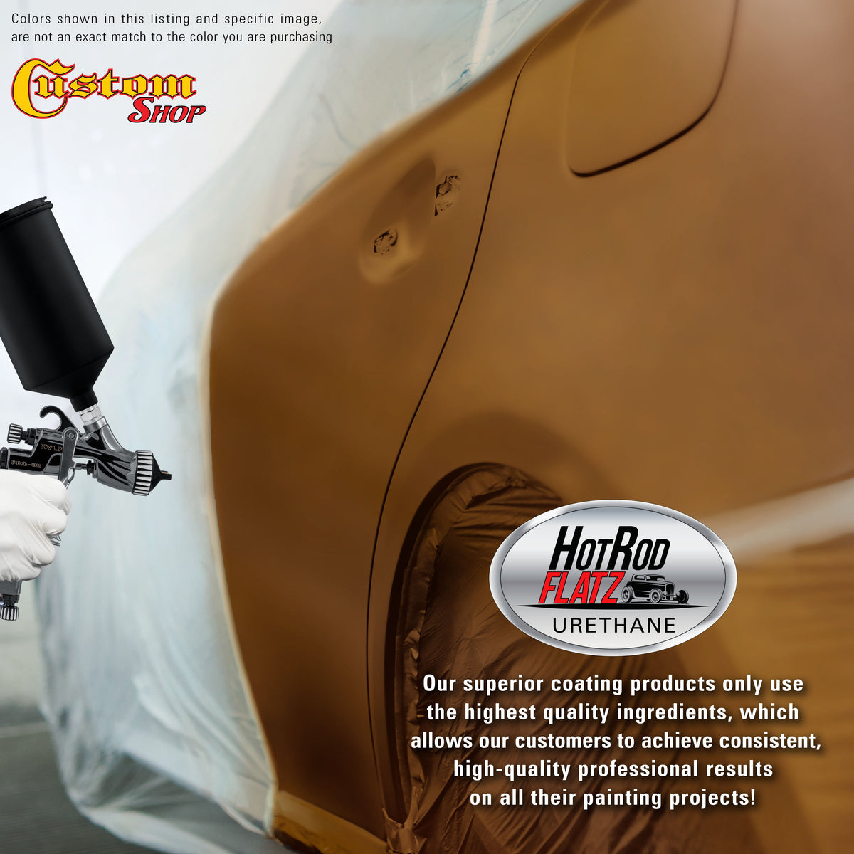 Sunburst Orange Metallic - Hot Rod Flatz Flat Matte Satin Urethane Auto Paint - Complete Gallon Paint Kit