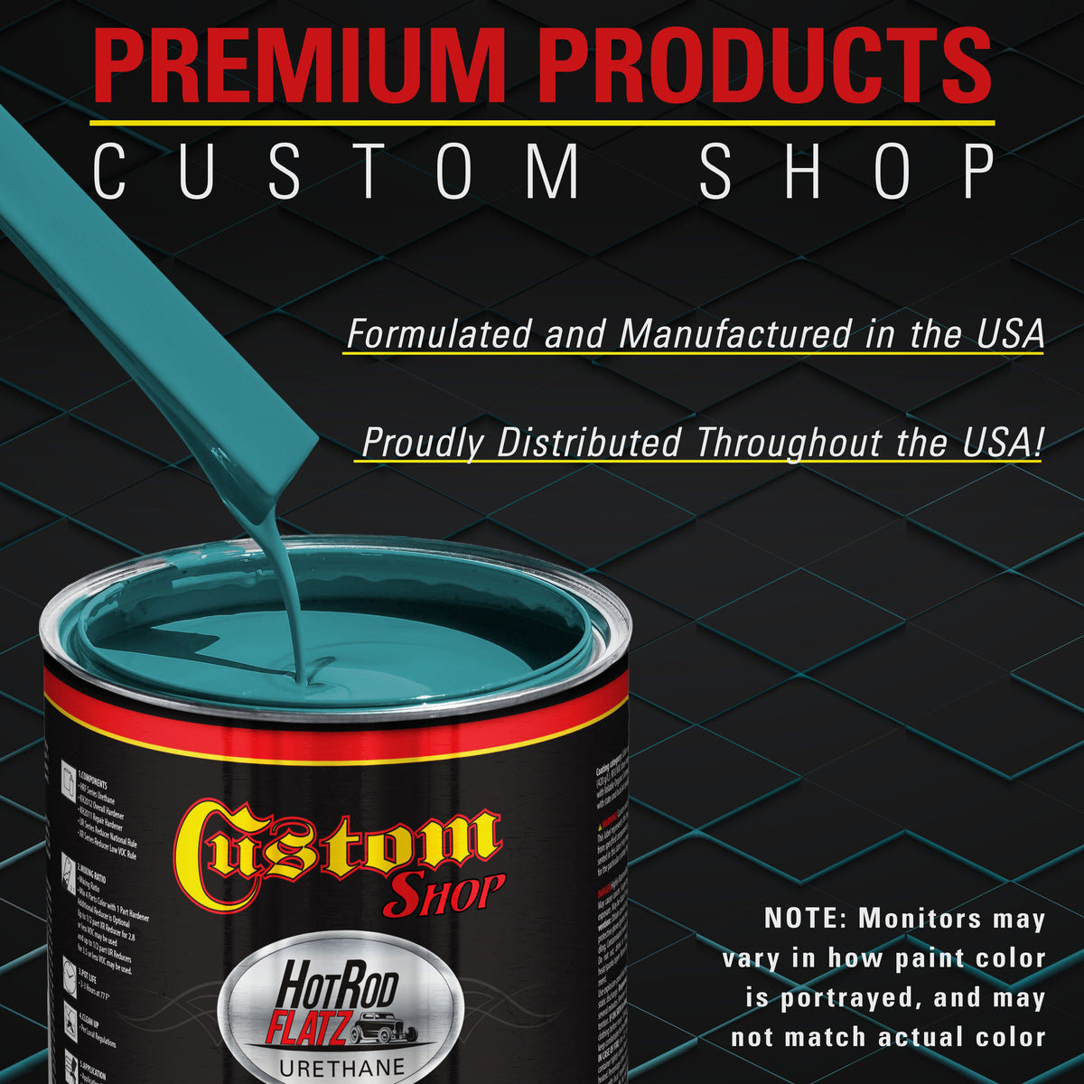Steel Blue - Hot Rod Flatz Flat Matte Satin Urethane Auto Paint - Complete Quart Paint Kit Coating