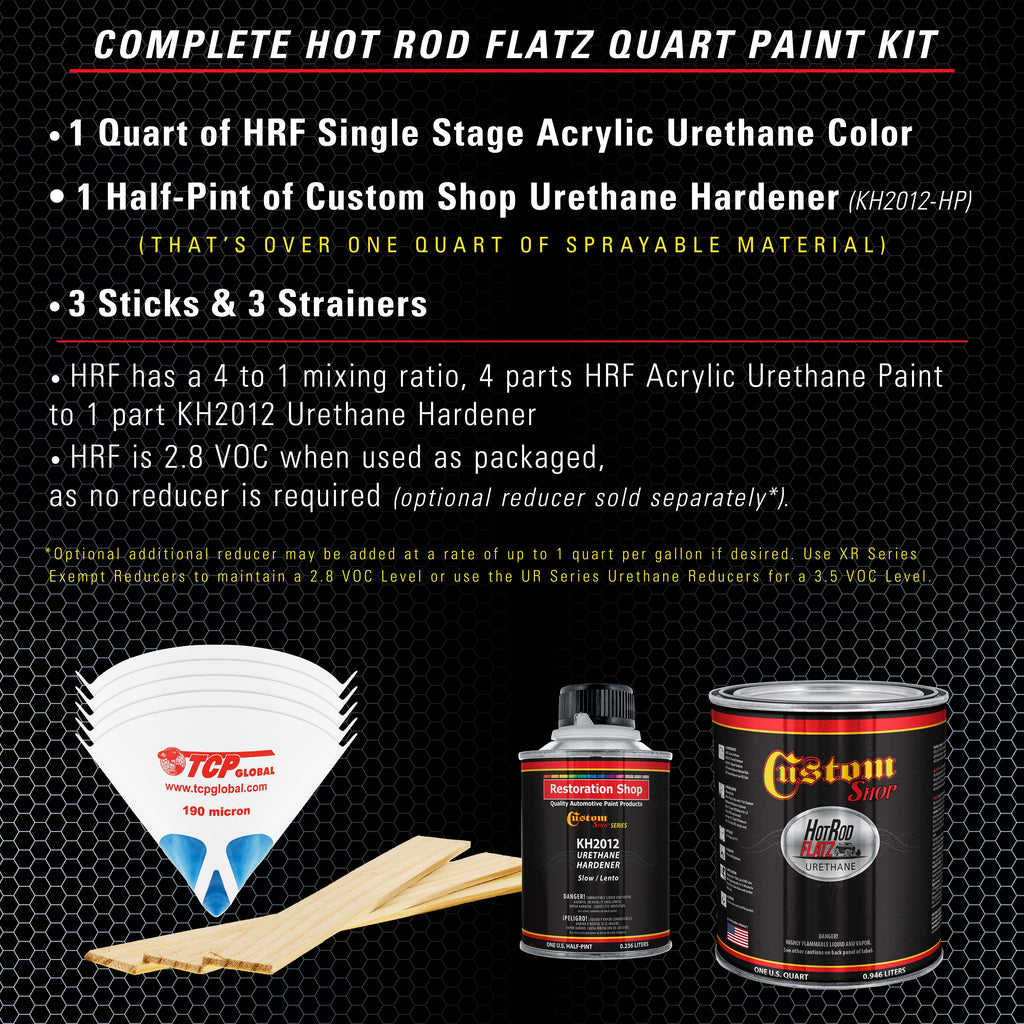 Baby Blue - Hot Rod Flatz Flat Matte Satin Urethane Auto Paint - Complete Quart Paint Kit Coating, 4:1