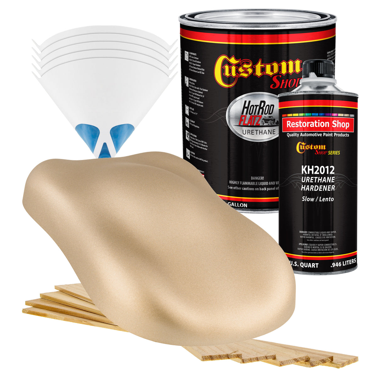 Driftwood Beige Metallic - Hot Rod Flatz Flat Matte Satin Urethane Auto Paint - Complete Gallon Paint Kit