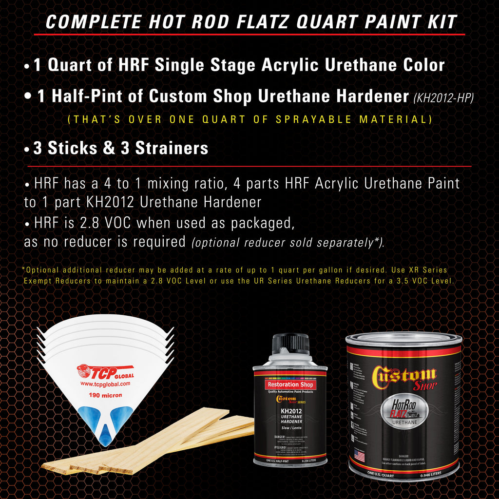 Oxide Red - Hot Rod Flatz Flat Matte Satin Urethane Auto Paint - Complete Quart Paint Kit Coating, 4:1