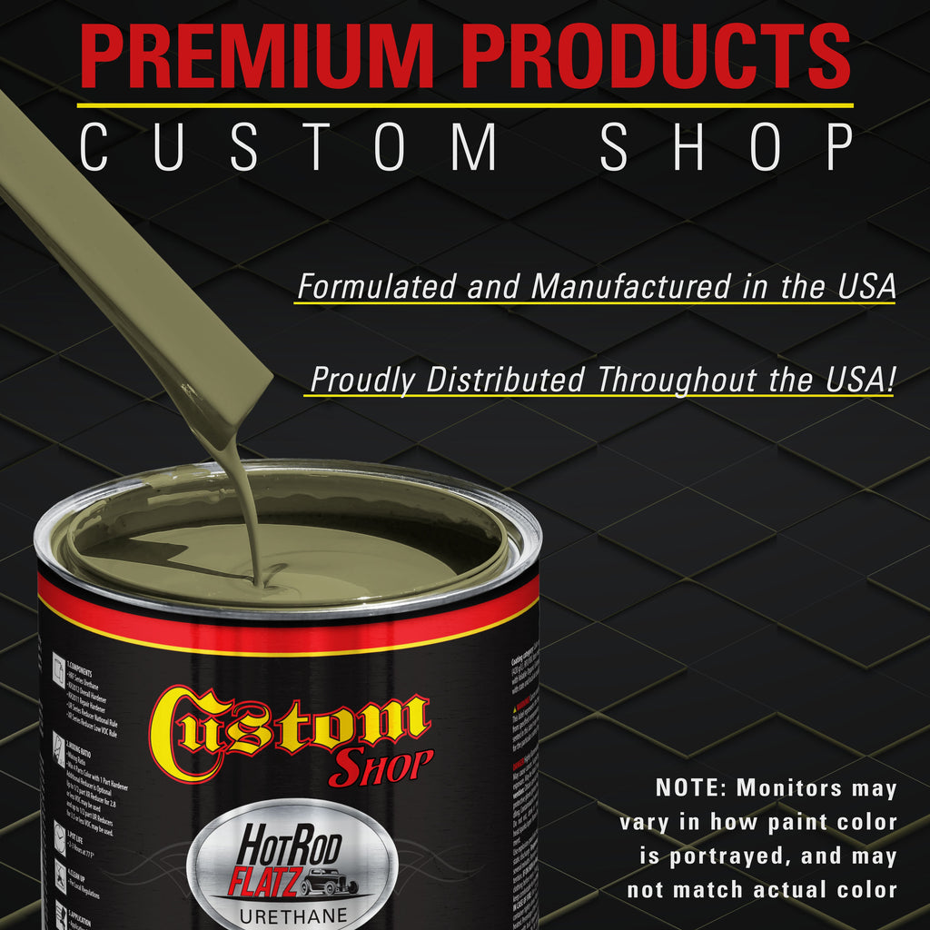 Olive Drab Green - Hot Rod Flatz Flat Matte Satin Urethane Auto Paint - Complete Gallon Paint Kit