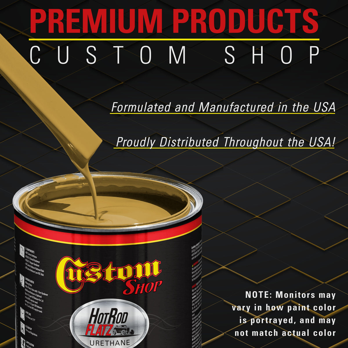 Olive Brown - Hot Rod Flatz Flat Matte Satin Urethane Auto Paint - Complete Gallon Paint Kit Coating