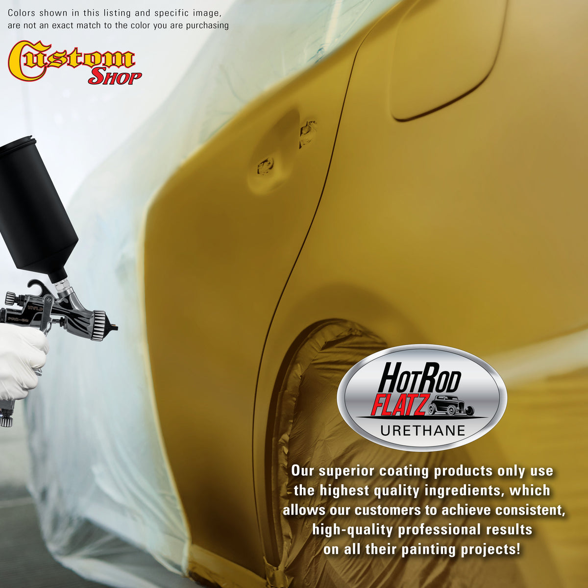 Olive Brown - Hot Rod Flatz Flat Matte Satin Urethane Auto Paint - Complete Quart Paint Kit Coating