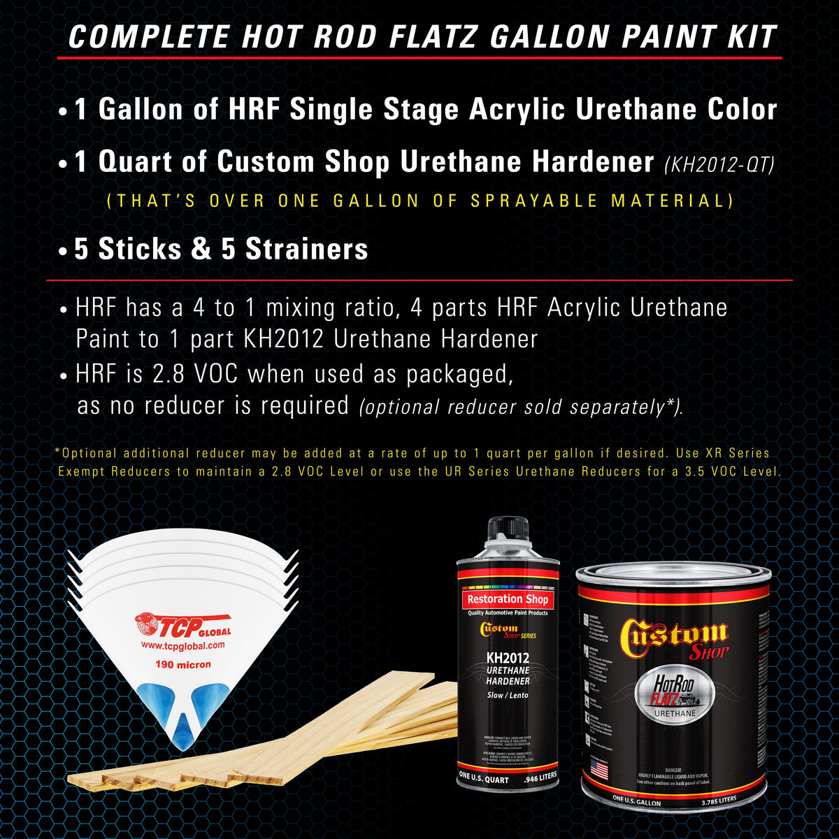 Cobra Blue Metallic - Hot Rod Flatz Flat Matte Satin Urethane Auto Paint - Complete Gallon Paint Kit