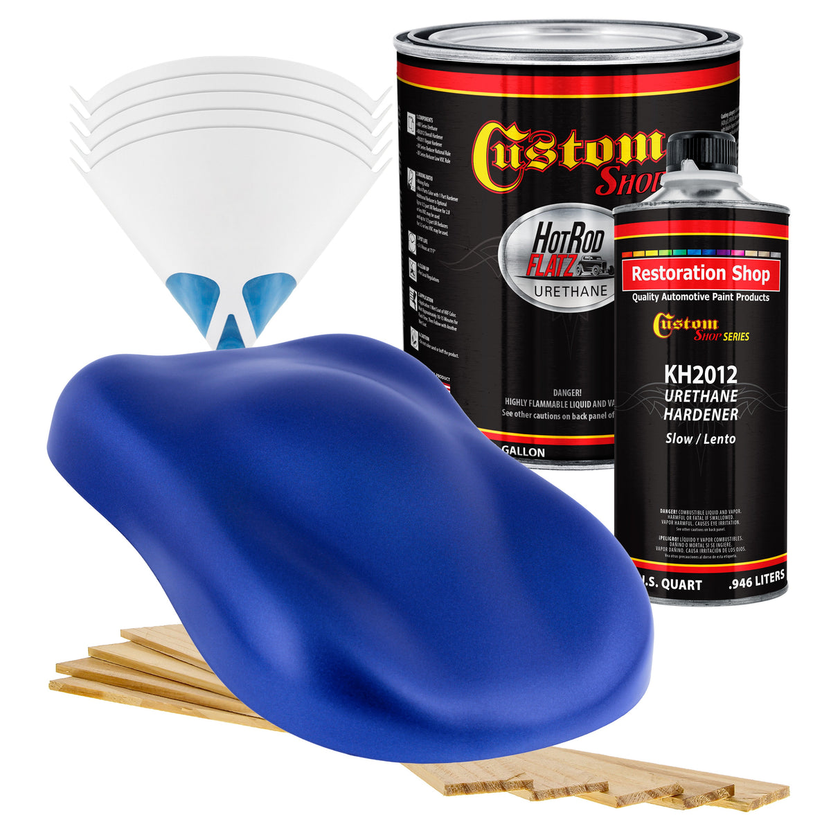 Cosmic Blue Metallic - Hot Rod Flatz Flat Matte Satin Urethane Auto Paint - Complete Gallon Paint Kit