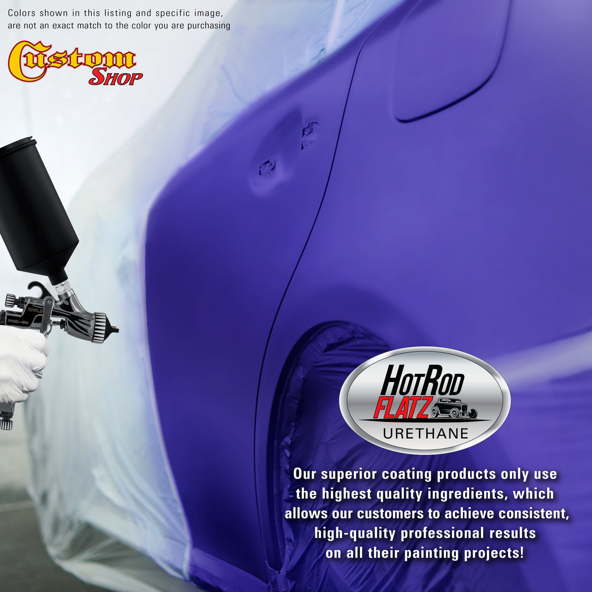 Indigo Blue Metallic - Hot Rod Flatz Flat Matte Satin Urethane Auto Paint - Complete Quart Paint Kit