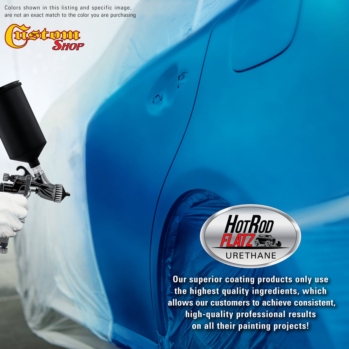 Cruise Night Blue Metallic - Hot Rod Flatz Flat Matte Satin Urethane Auto Paint - Complete Gallon Paint Kit