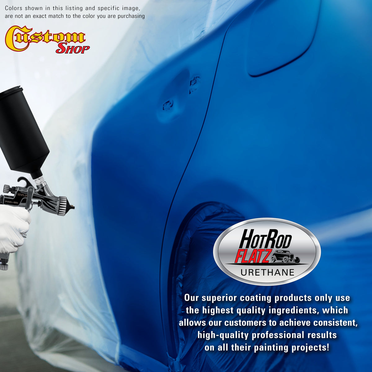 Burn Out Blue Metallic - Hot Rod Flatz Flat Matte Satin Urethane Auto Paint - Complete Gallon Paint Kit