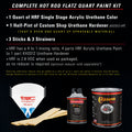 Fiji Blue Metallic - Hot Rod Flatz Flat Matte Satin Urethane Auto Paint - Complete Quart Paint Kit
