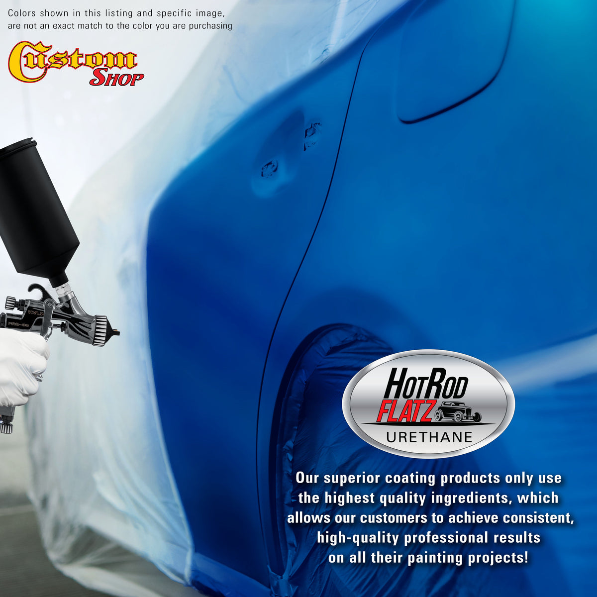 Intense Blue Metallic - Hot Rod Flatz Flat Matte Satin Urethane Auto Paint - Complete Gallon Paint Kit