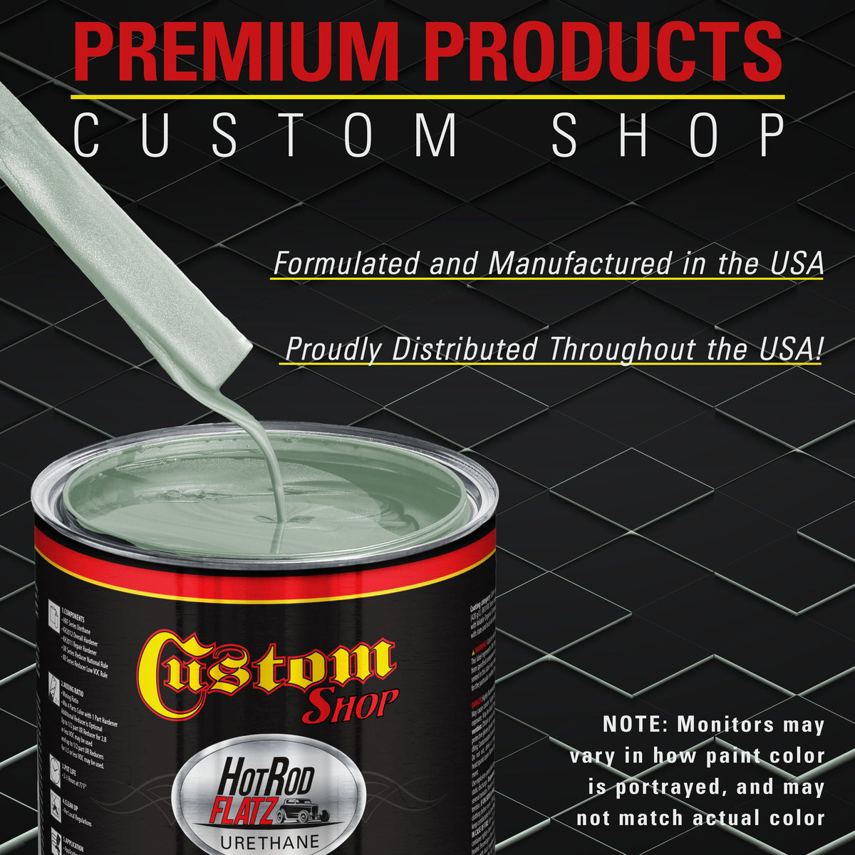 Frost Green Metallic - Hot Rod Flatz Flat Matte Satin Urethane Auto Paint - Complete Gallon Paint Kit