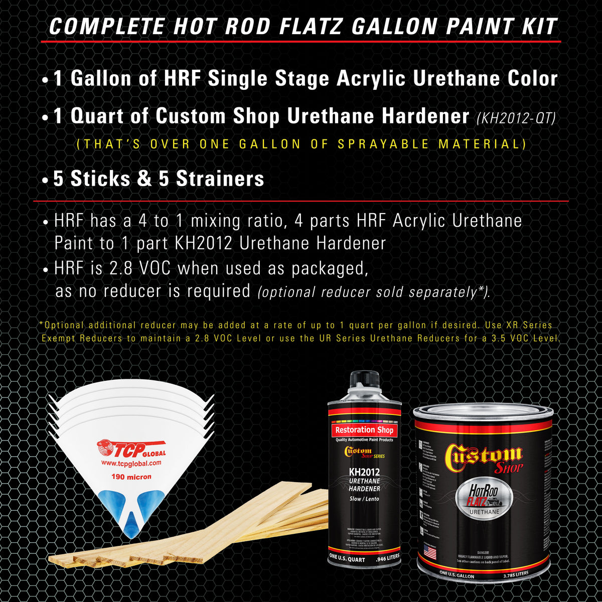 Silver Aqua Metallic - Hot Rod Flatz Flat Matte Satin Urethane Auto Paint - Complete Gallon Paint Kit