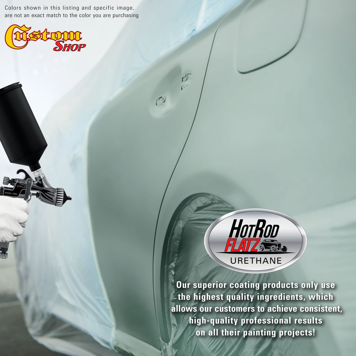 Silver Aqua Metallic - Hot Rod Flatz Flat Matte Satin Urethane Auto Paint - Complete Gallon Paint Kit
