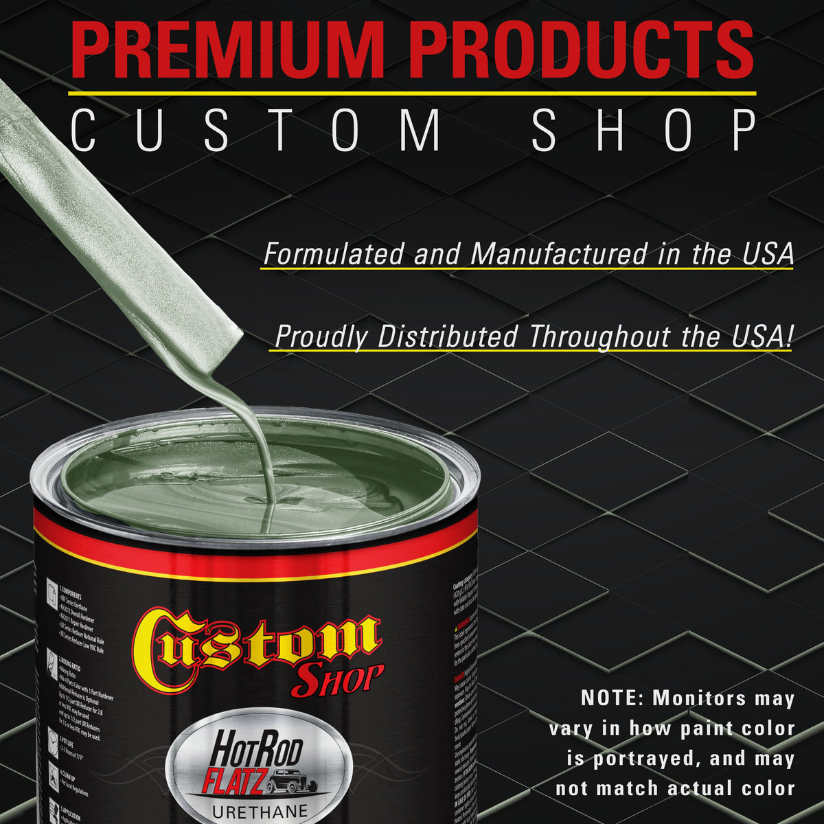 Sage Green Metallic - Hot Rod Flatz Flat Matte Satin Urethane Auto Paint - Complete Gallon Paint Kit