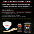 Medium Green Metallic - Hot Rod Flatz Flat Matte Satin Urethane Auto Paint - Complete Quart Paint Kit