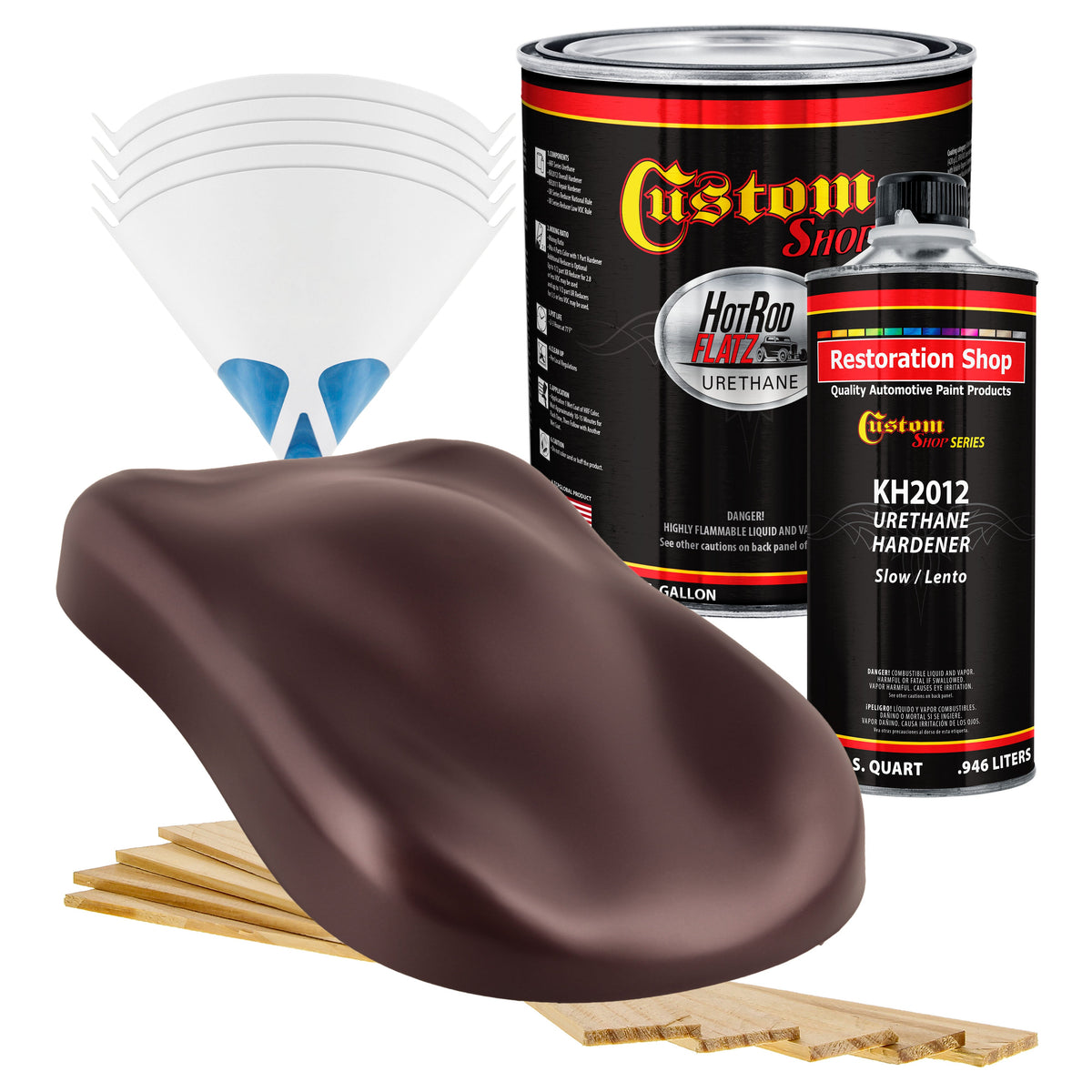Vintage Burgundy Pearl - Hot Rod Flatz Flat Matte Satin Urethane Auto Paint - Complete Gallon Paint Kit