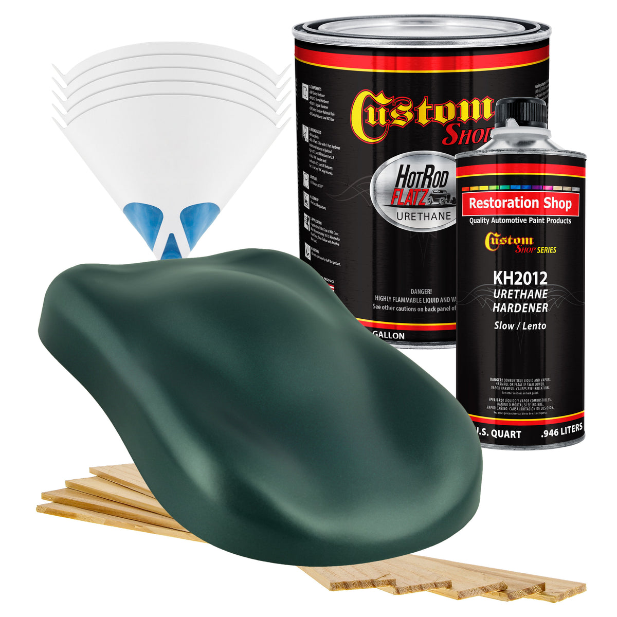 Dark Teal Metallic - Hot Rod Flatz Flat Matte Satin Urethane Auto Paint - Complete Gallon Paint Kit