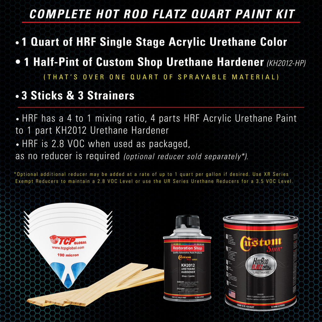 Teal Green Metallic - Hot Rod Flatz Flat Matte Satin Urethane Auto Paint - Complete Quart Paint Kit
