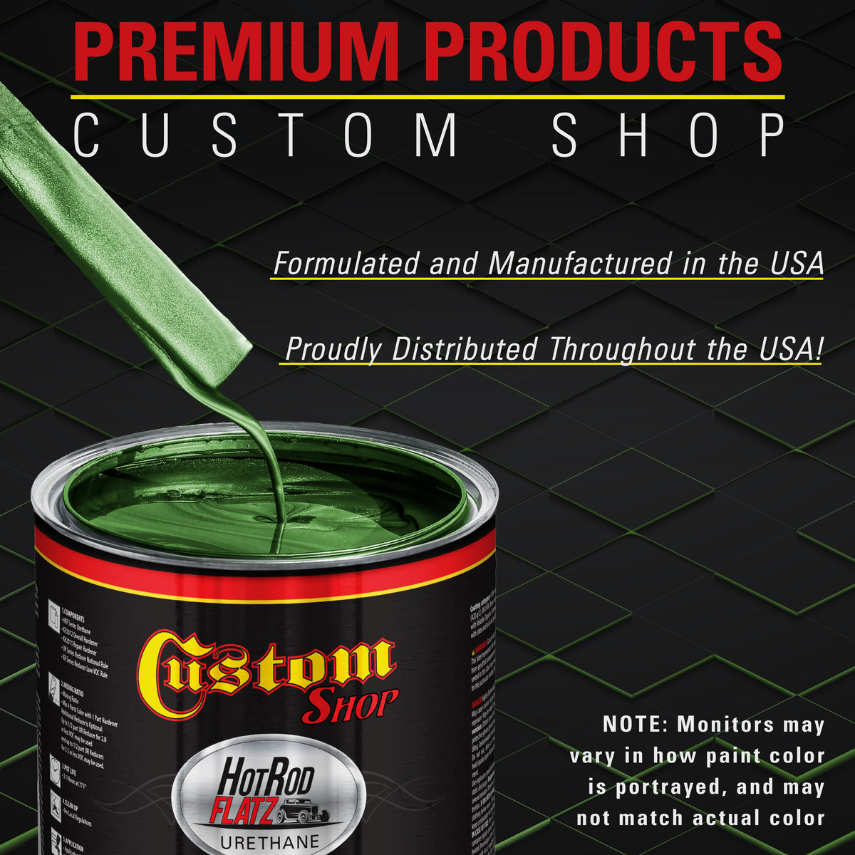 Gasser Green Metallic - Hot Rod Flatz Flat Matte Satin Urethane Auto Paint - Complete Gallon Paint Kit