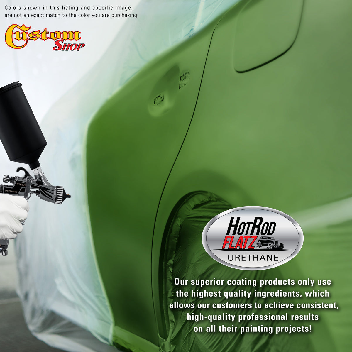 Gasser Green Metallic - Hot Rod Flatz Flat Matte Satin Urethane Auto Paint - Complete Gallon Paint Kit