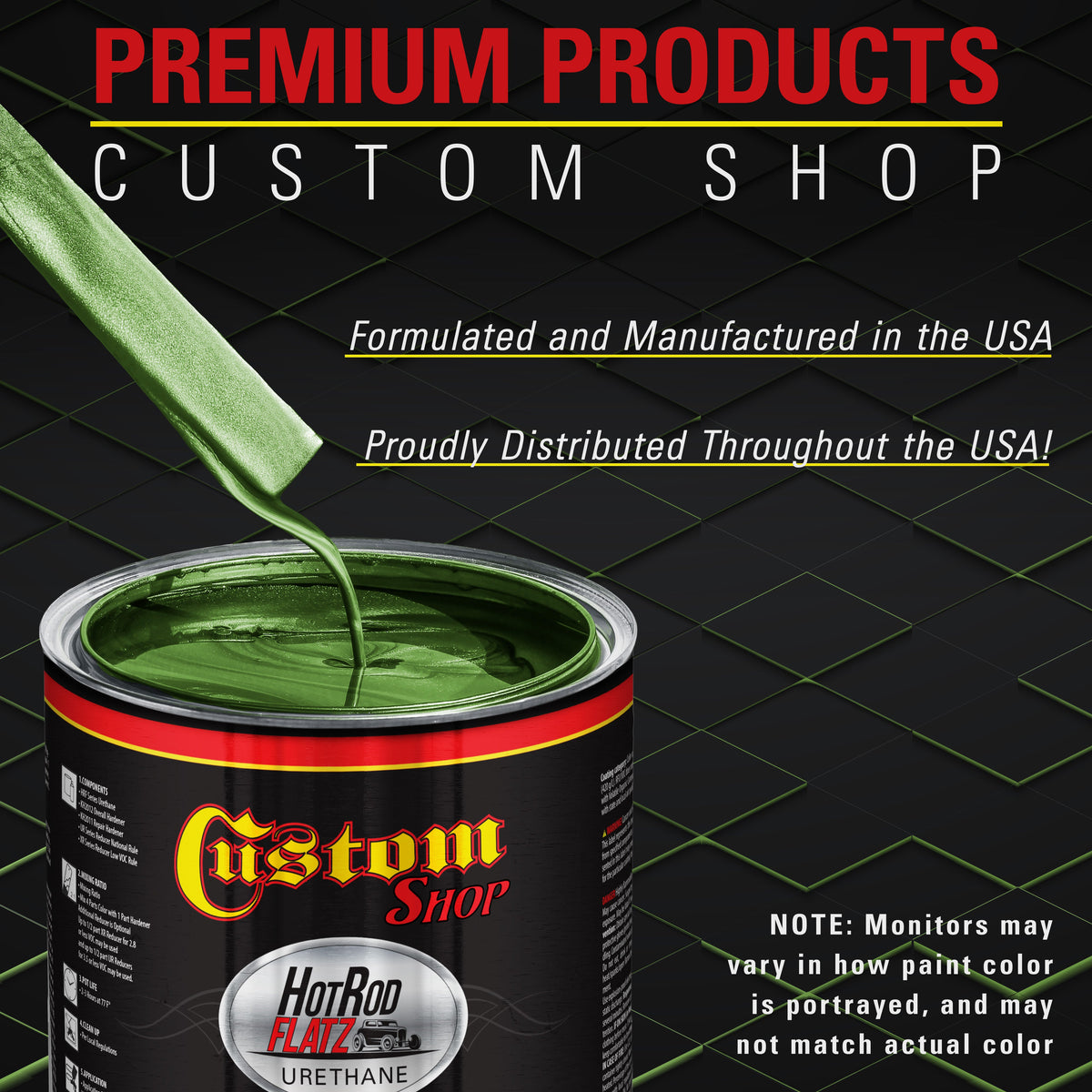 Synergy Green Metallic - Hot Rod Flatz Flat Matte Satin Urethane Auto Paint - Complete Gallon Paint Kit