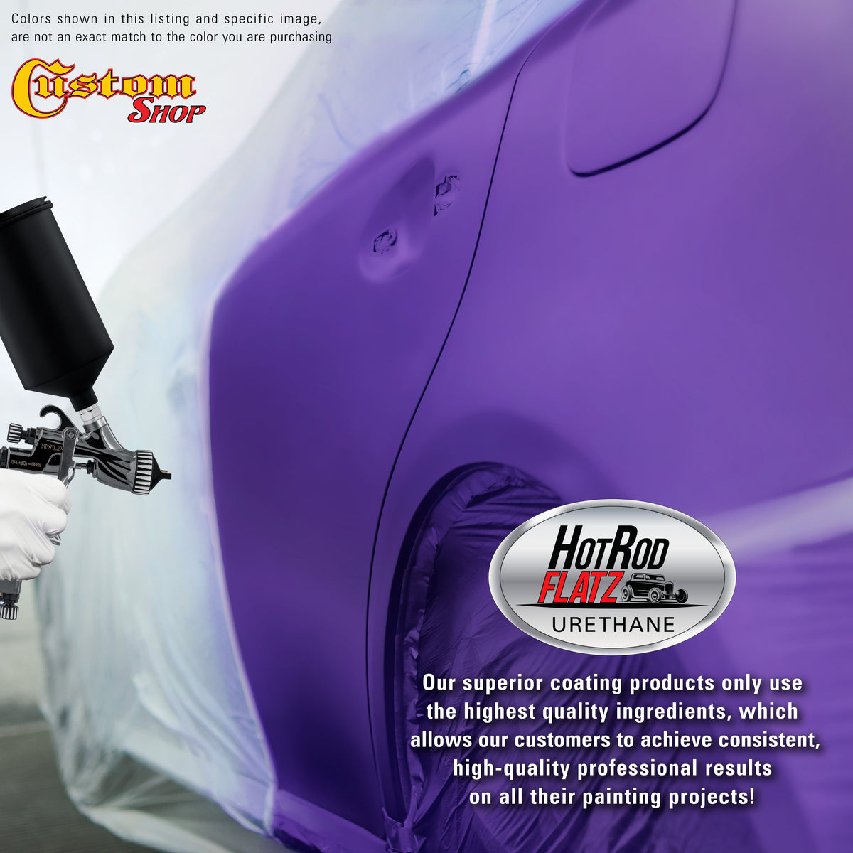 Passion Purple Pearl - Hot Rod Flatz Flat Matte Satin Urethane Auto Paint - Complete Quart Paint Kit