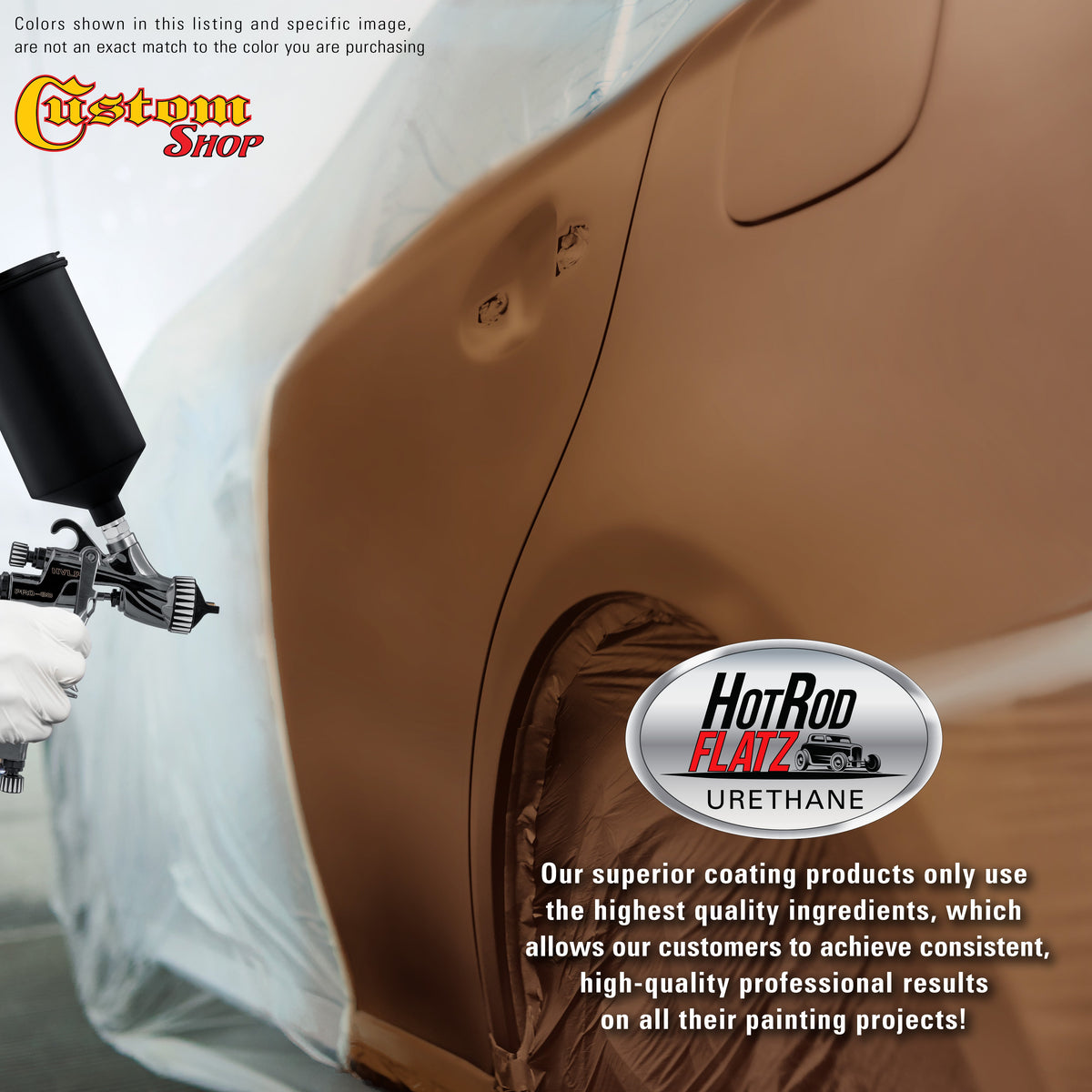 Rust Pearl - Hot Rod Flatz Flat Matte Satin Urethane Auto Paint - Complete Quart Paint Kit Coating
