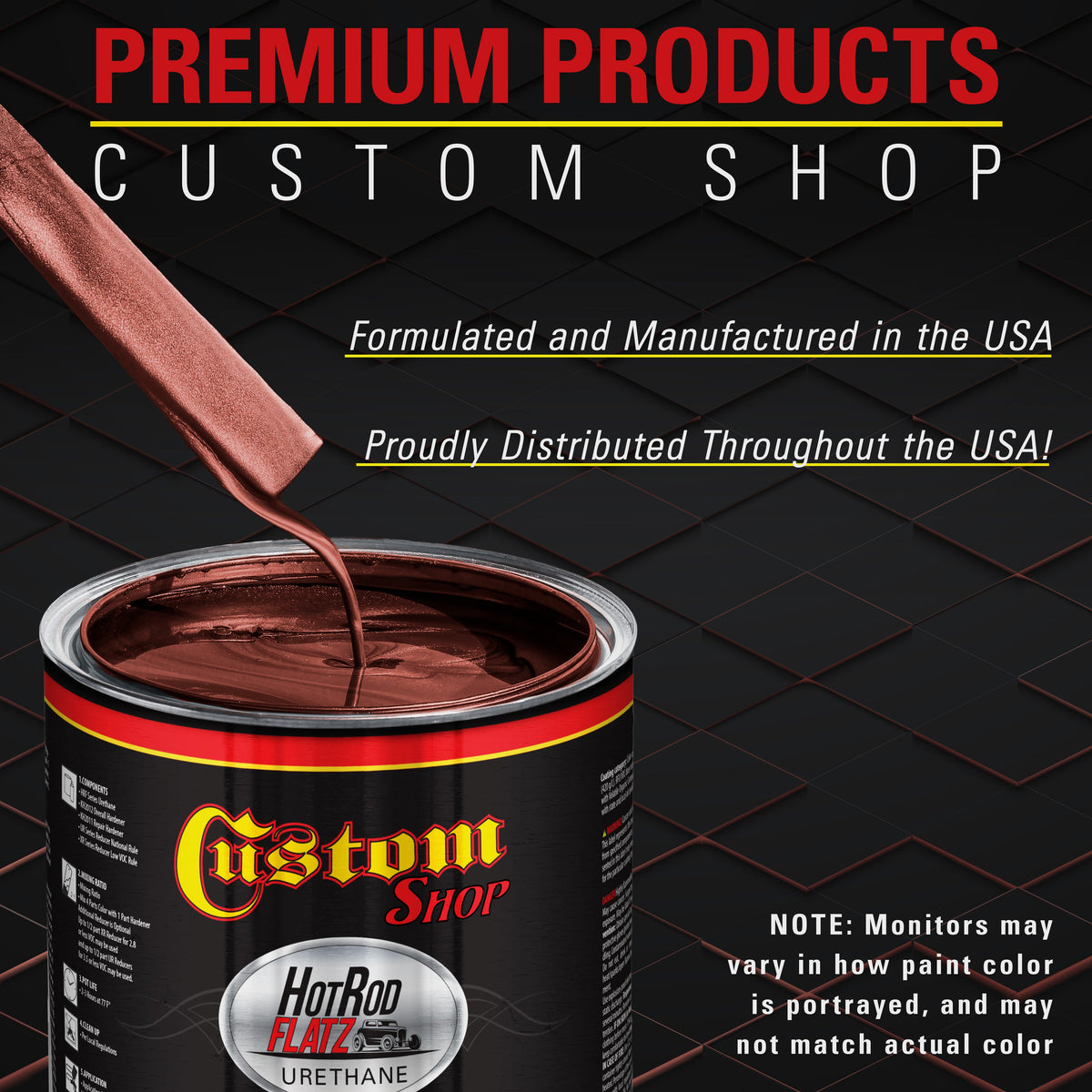 Fire Red Pearl - Hot Rod Flatz Flat Matte Satin Urethane Auto Paint - Complete Quart Paint Kit