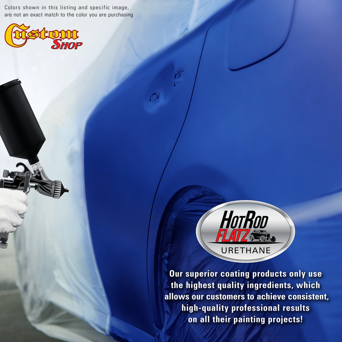 Daytona Blue Pearl - Hot Rod Flatz Flat Matte Satin Urethane Auto Paint - Complete Gallon Paint Kit