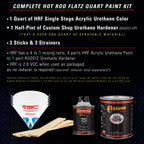 Daytona Blue Pearl - Hot Rod Flatz Flat Matte Satin Urethane Auto Paint - Complete Quart Paint Kit