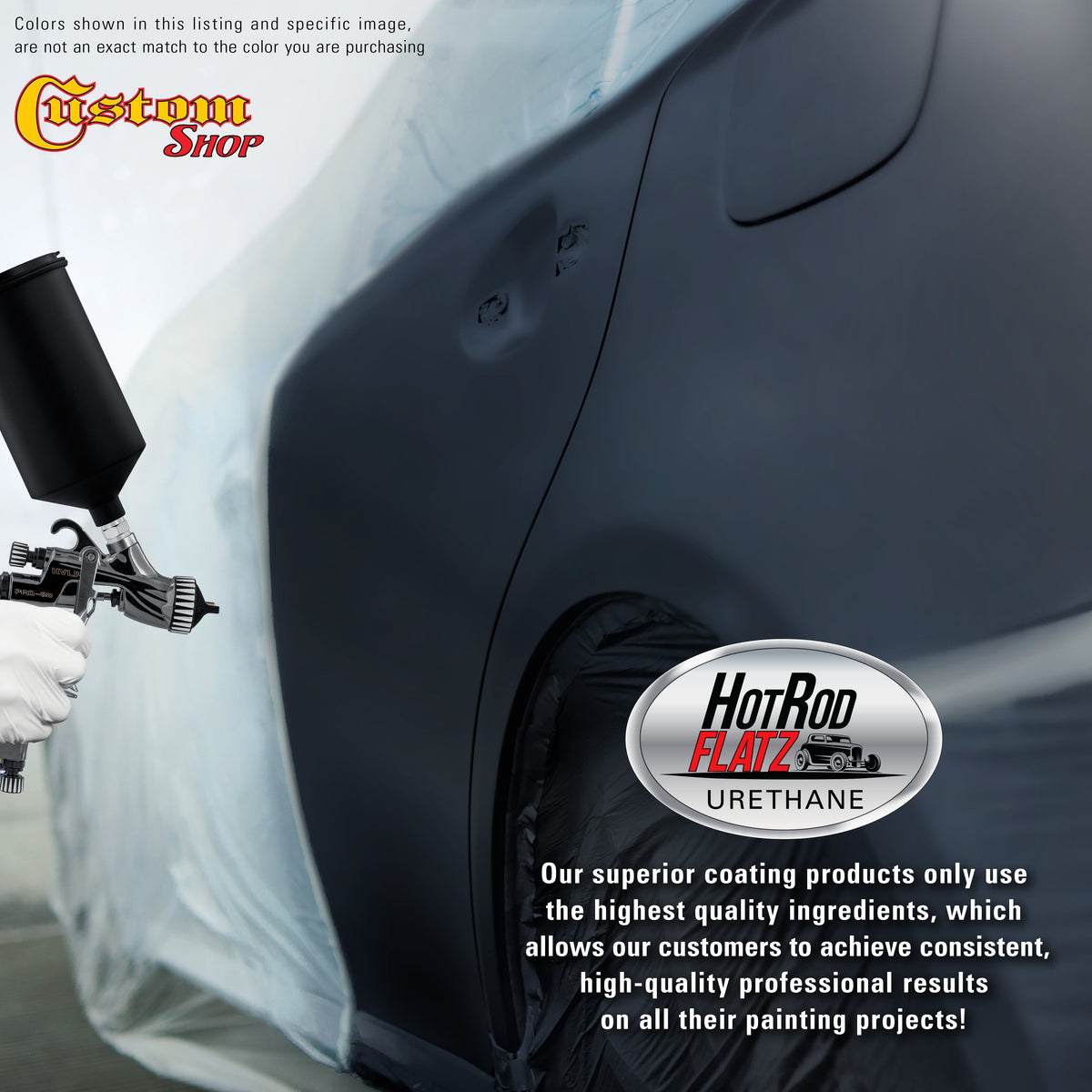 Midnight Blue Pearl - Hot Rod Flatz Flat Matte Satin Urethane Auto Paint - Complete Gallon Paint Kit