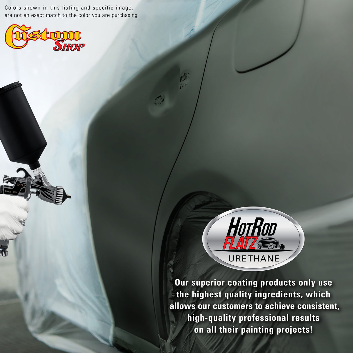 Midnight Green Pearl - Hot Rod Flatz Flat Matte Satin Urethane Auto Paint - Complete Gallon Paint Kit