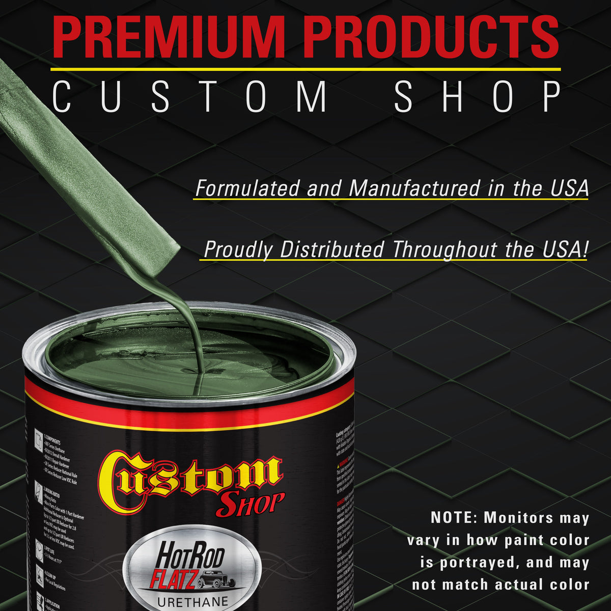 Rally Green Metallic - Hot Rod Flatz Flat Matte Satin Urethane Auto Paint - Complete Gallon Paint Kit