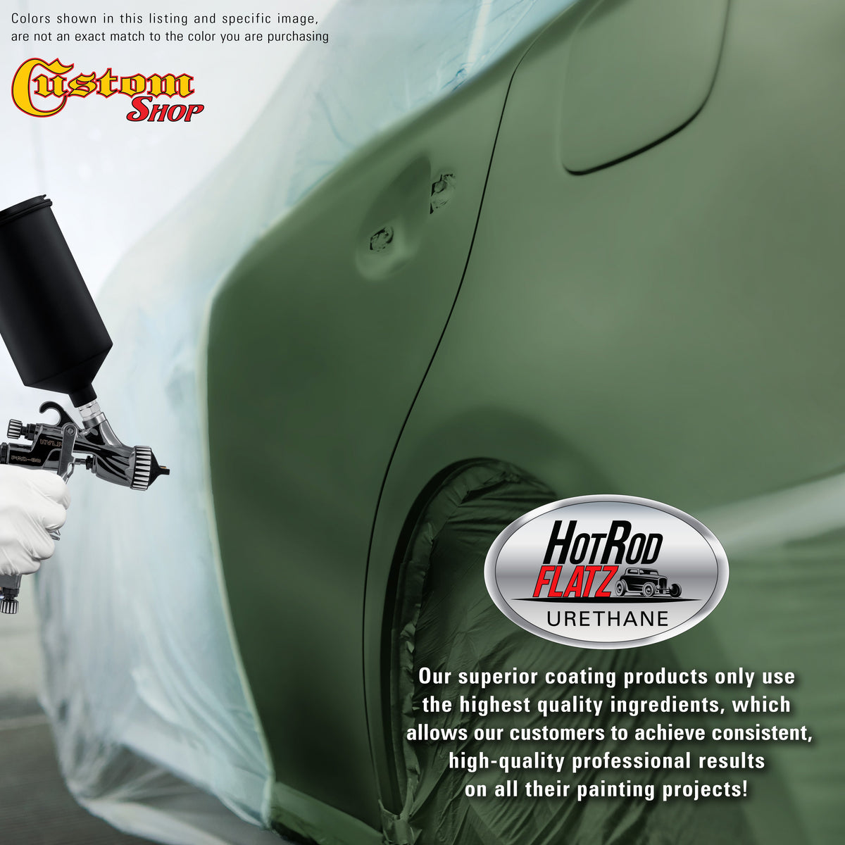 Rally Green Metallic - Hot Rod Flatz Flat Matte Satin Urethane Auto Paint - Complete Gallon Paint Kit