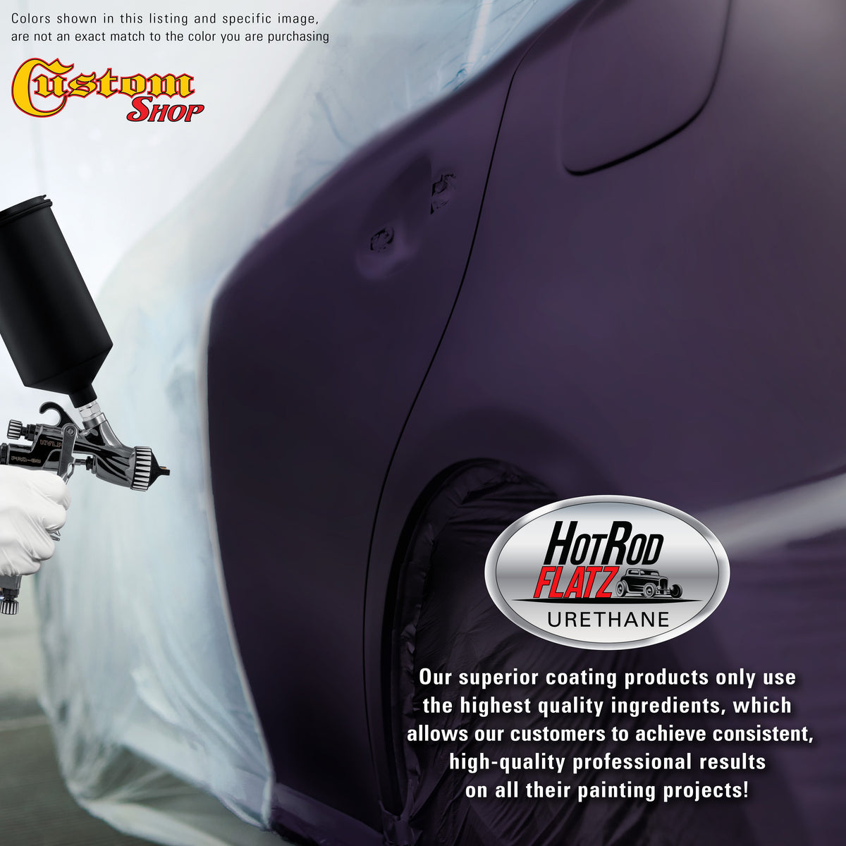 Midnight Purple Pearl - Hot Rod Flatz Flat Matte Satin Urethane Auto Paint - Complete Gallon Paint Kit