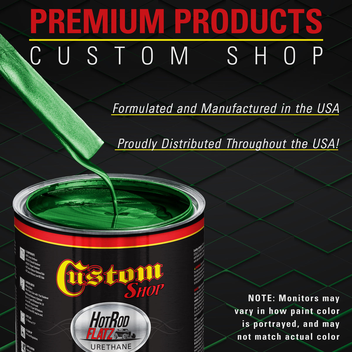 Firemist Lime - Hot Rod Flatz Flat Matte Satin Urethane Auto Paint - Complete Gallon Paint Kit