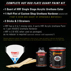 Firemist Lime - Hot Rod Flatz Flat Matte Satin Urethane Auto Paint - Complete Quart Paint Kit Coating