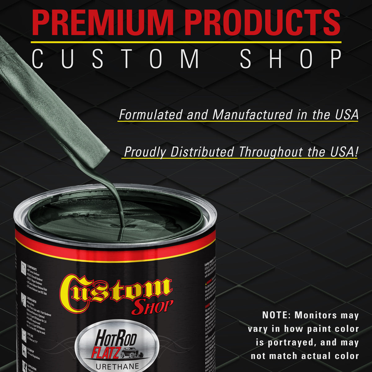 Fathom Green Firemist - Hot Rod Flatz Flat Matte Satin Urethane Auto Paint - Complete Quart Paint Kit