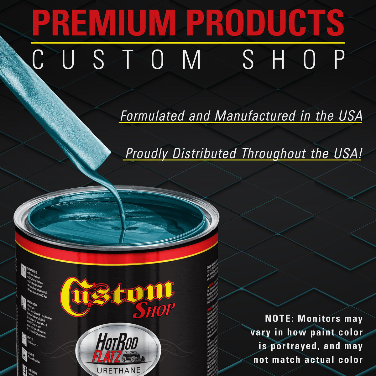 Aquamarine Firemist - Hot Rod Flatz Flat Matte Satin Urethane Auto Paint - Complete Gallon Paint Kit