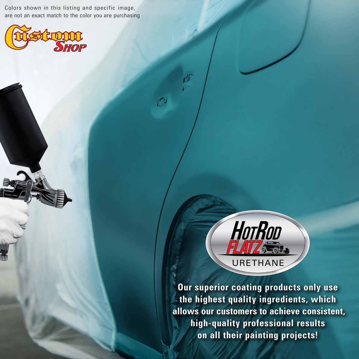 Aquamarine Firemist - Hot Rod Flatz Flat Matte Satin Urethane Auto Paint - Complete Gallon Paint Kit
