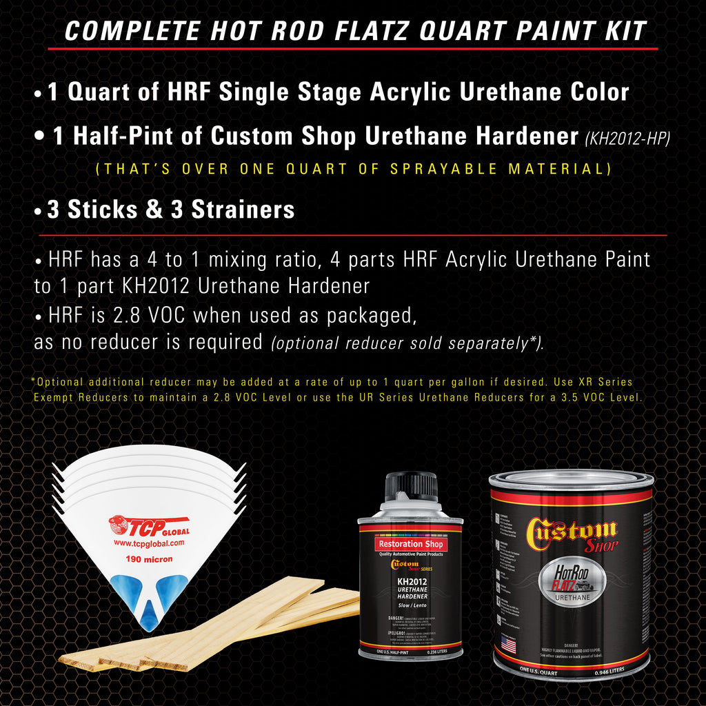 Saddle Brown Firemist - Hot Rod Flatz Flat Matte Satin Urethane Auto Paint - Complete Quart Paint Kit