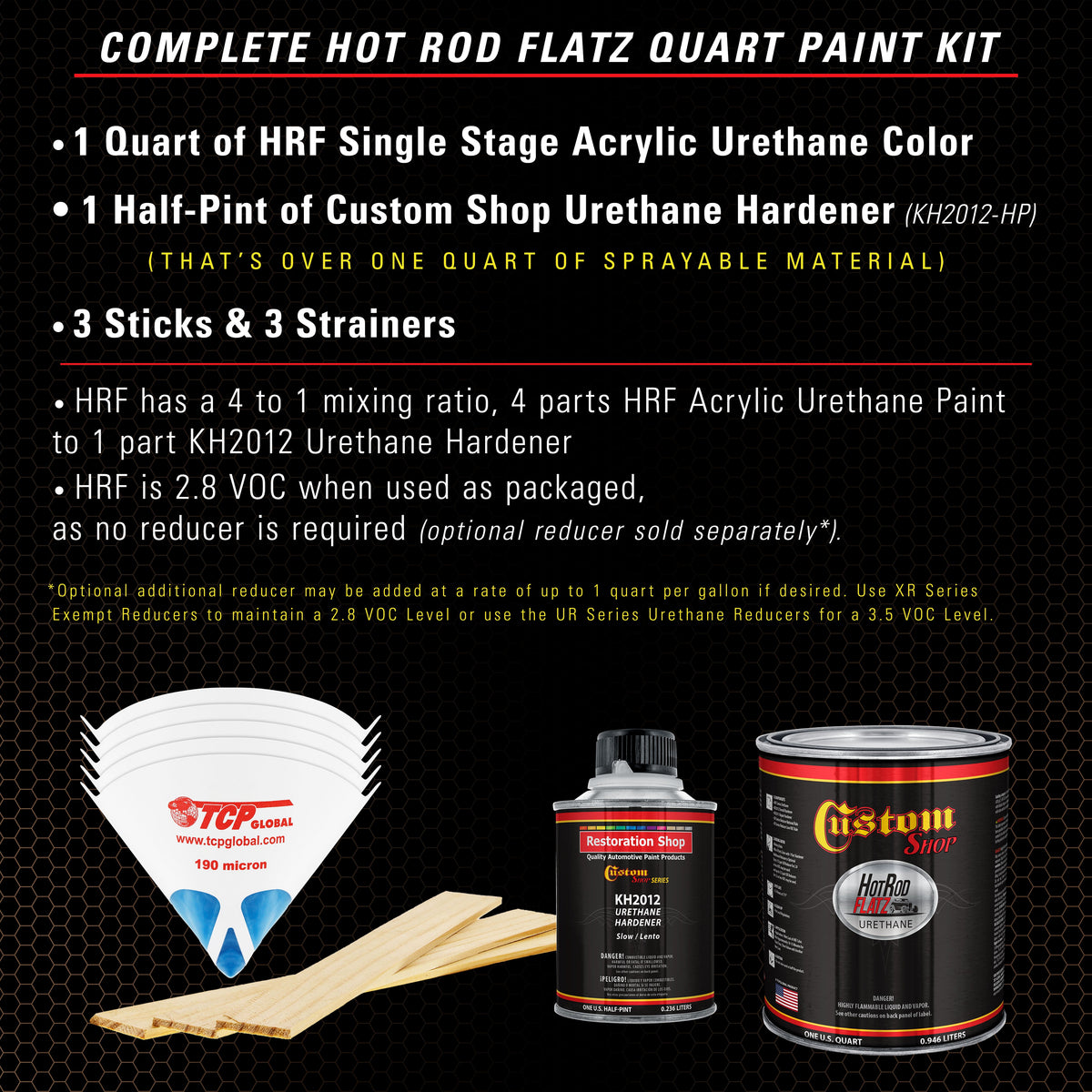Saddle Brown Firemist - Hot Rod Flatz Flat Matte Satin Urethane Auto Paint - Complete Quart Paint Kit